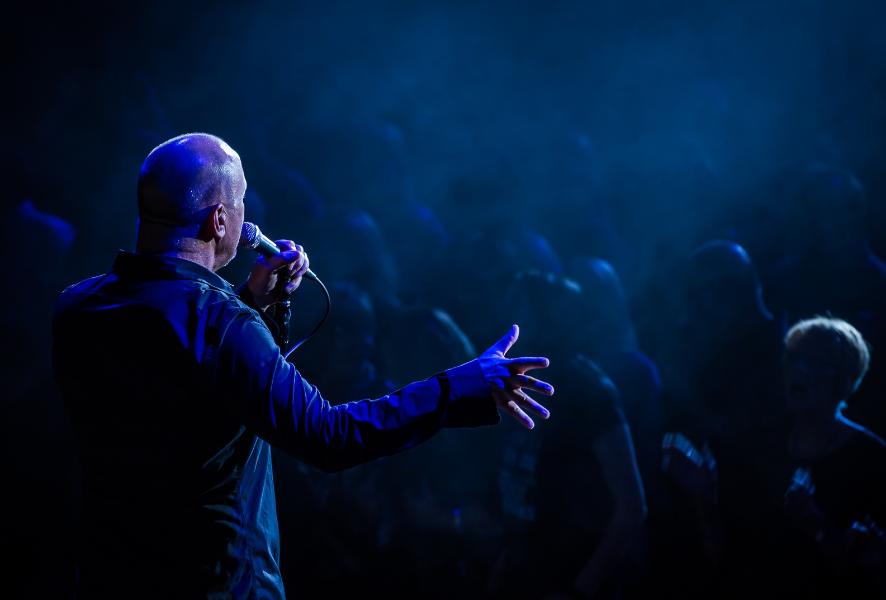 A man performing at Preston Guild Hall